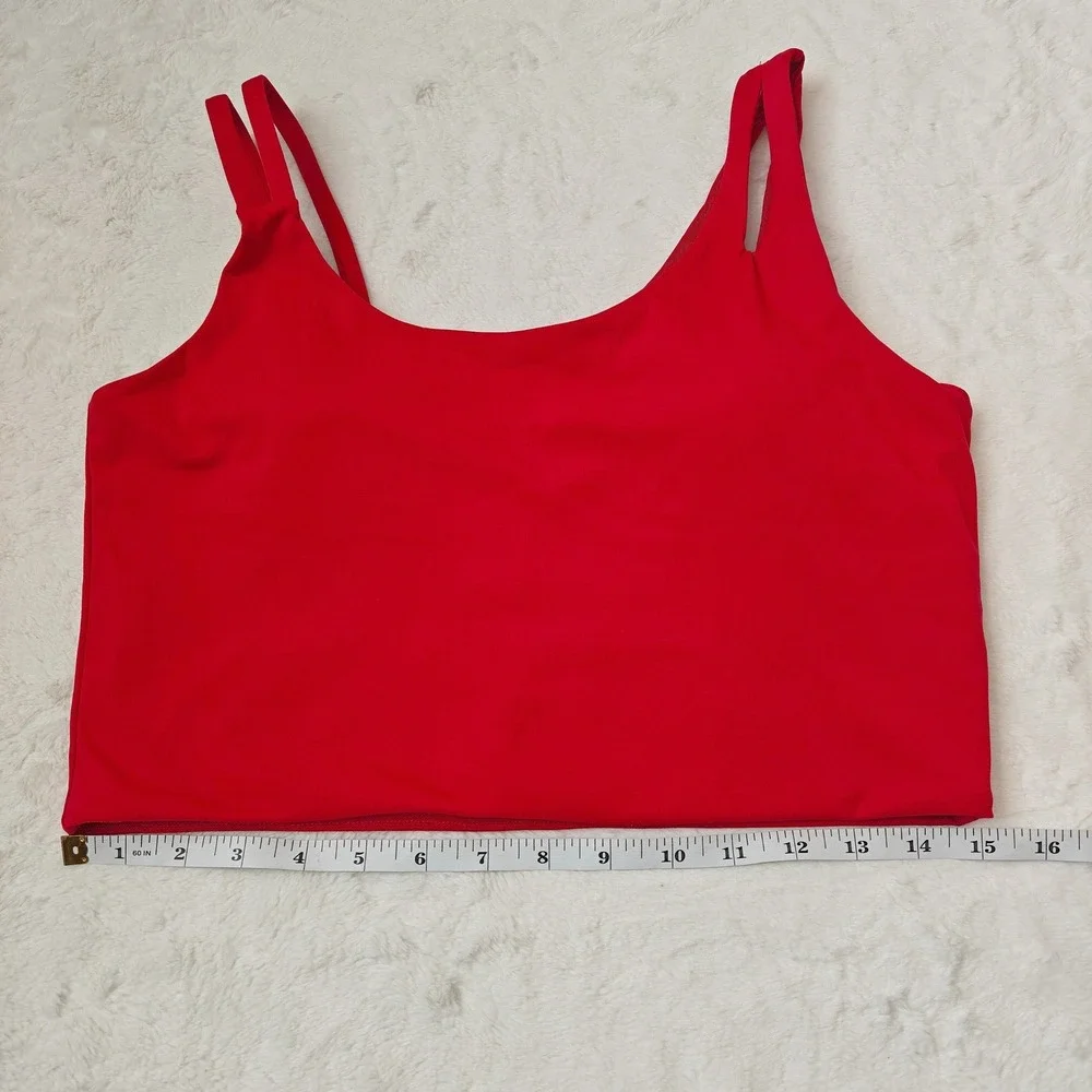MPG Sport Bra Tank Hot Pink Built In Bra Tank Top Asymmetrical Cutout Crop Large